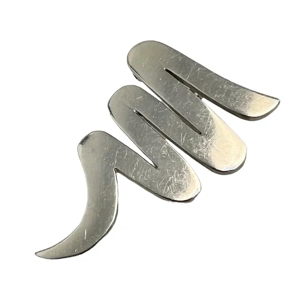 VINTAGE MEXICO STERLING SILVER ZIG ZAG SQUIGGLE BROOCH/PENDANT